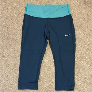 Nike Teal and Navy Capri Leggings size XS